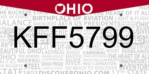 KFF5799 Ohio License Plate