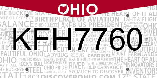 KFH7760 Ohio License Plate