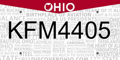KFM4405 Ohio License Plate