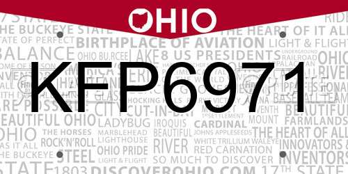 KFP6971 Ohio License Plate