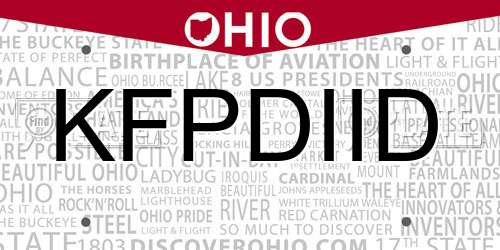 KFPDIID Ohio License Plate
