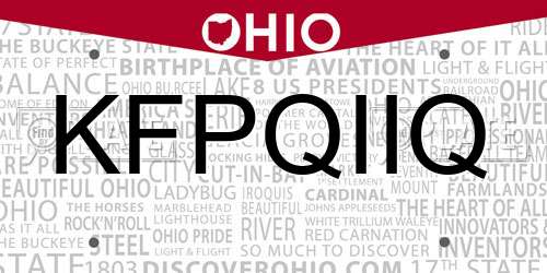 KFPQIIQ Ohio License Plate