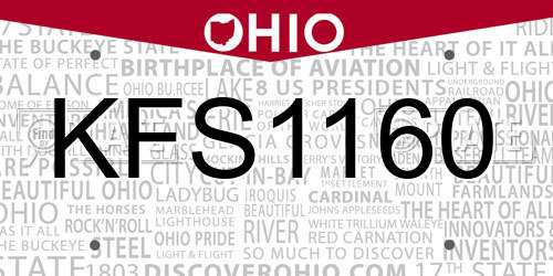 KFS1160 Ohio License Plate