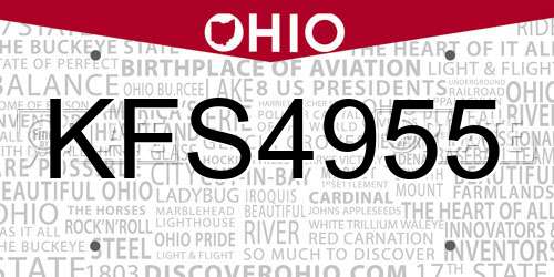 KFS4955 Ohio License Plate