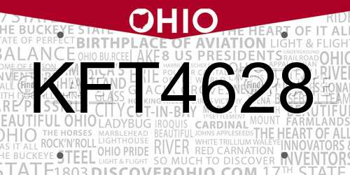 KFT4628 Ohio License Plate