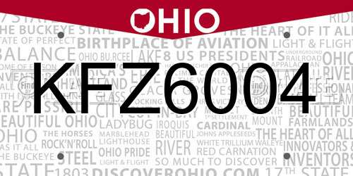 KFZ6004 Ohio License Plate
