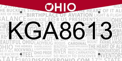 KGA8613 Ohio License Plate