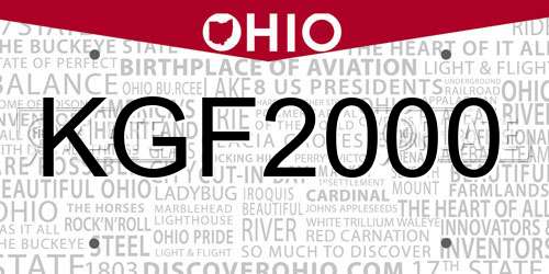 KGF2000 Ohio License Plate
