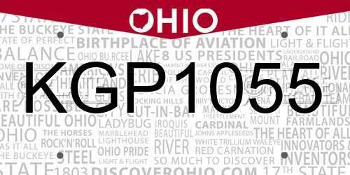 KGP1055 Ohio License Plate