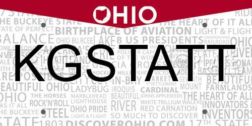 KGSTATT Ohio License Plate