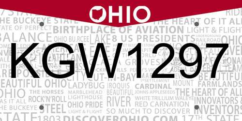 KGW1297 Ohio License Plate
