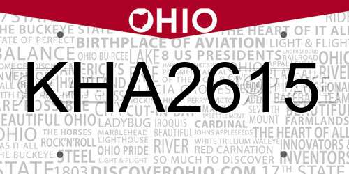 KHA2615 Ohio License Plate