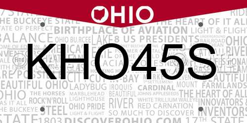 KHO45S Ohio License Plate