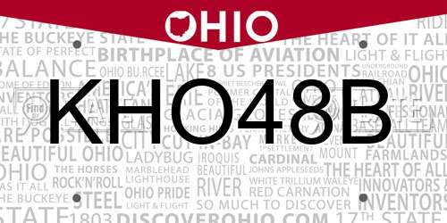 KHO48B Ohio License Plate