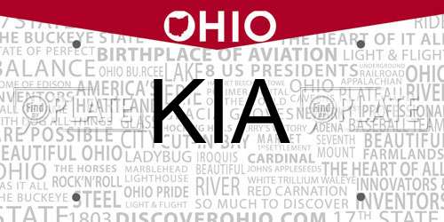 KIA Ohio License Plate