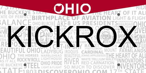 KICKROX Ohio License Plate