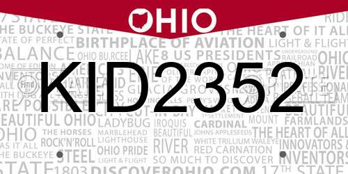 KID2352 Ohio License Plate