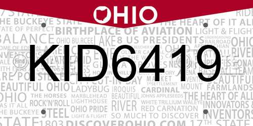KID6419 Ohio License Plate