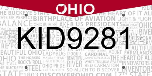 KID9281 Ohio License Plate