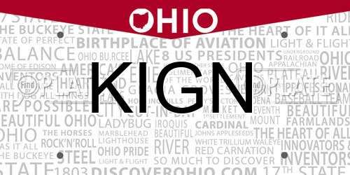 KIGN Ohio License Plate