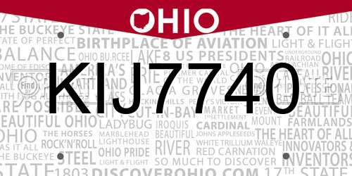 KIJ7740 Ohio License Plate