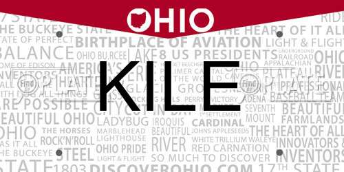 KILE Ohio License Plate