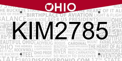 KIM2785 Ohio License Plate