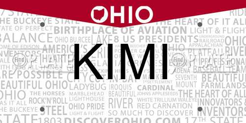 KIMI Ohio License Plate