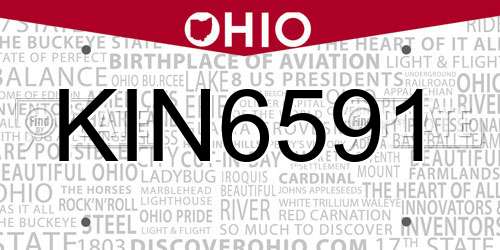 KIN6591 Ohio License Plate