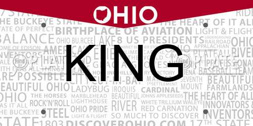 KING Ohio License Plate