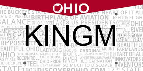 KINGM Ohio License Plate