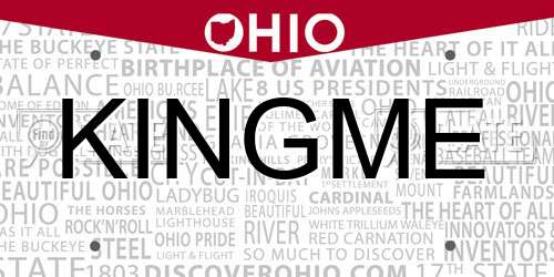 KINGME Ohio License Plate