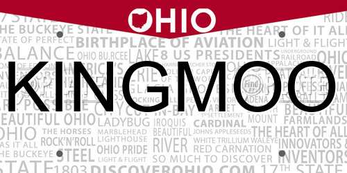 KINGMOO Ohio License Plate