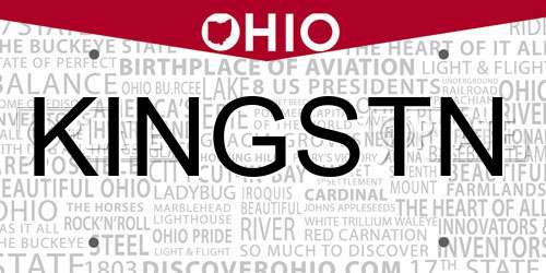 KINGSTN Ohio License Plate