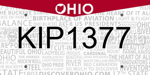 KIP1377 Ohio License Plate