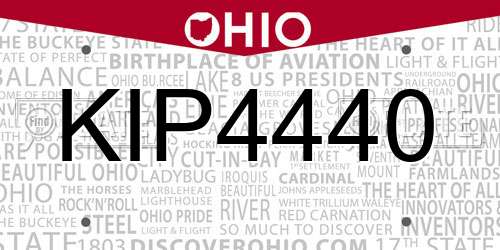 KIP4440 Ohio License Plate