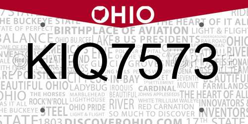 KIQ7573 Ohio License Plate