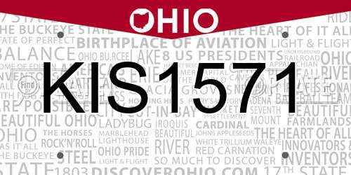 KIS1571 Ohio License Plate