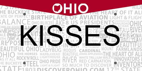 KISSES Ohio License Plate