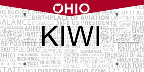 KIWI Ohio License Plate