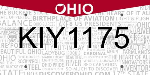 KIY1175 Ohio License Plate