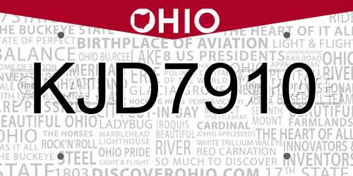 KJD7910 Ohio License Plate