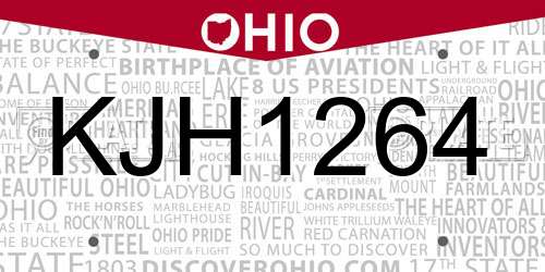 KJH1264 Ohio License Plate
