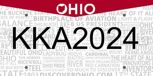 KKA2024 Ohio License Plate