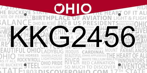 KKG2456 Ohio License Plate