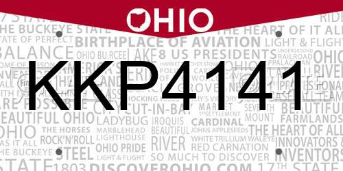 KKP4141 Ohio License Plate