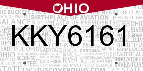 KKY6161 Ohio License Plate