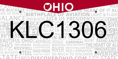 KLC1306 Ohio License Plate