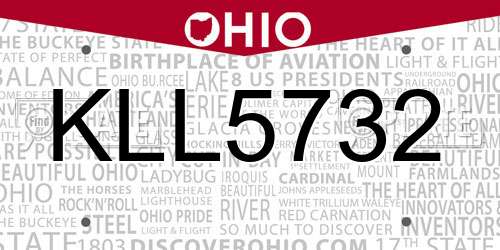 KLL5732 Ohio License Plate