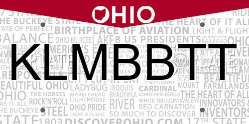 KLMBBTT Ohio License Plate